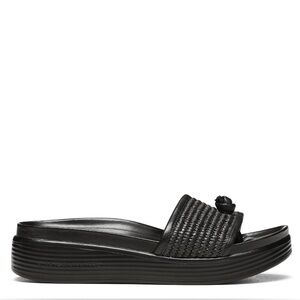 Donald Pliner Farrah Black Woven Slide Sandals